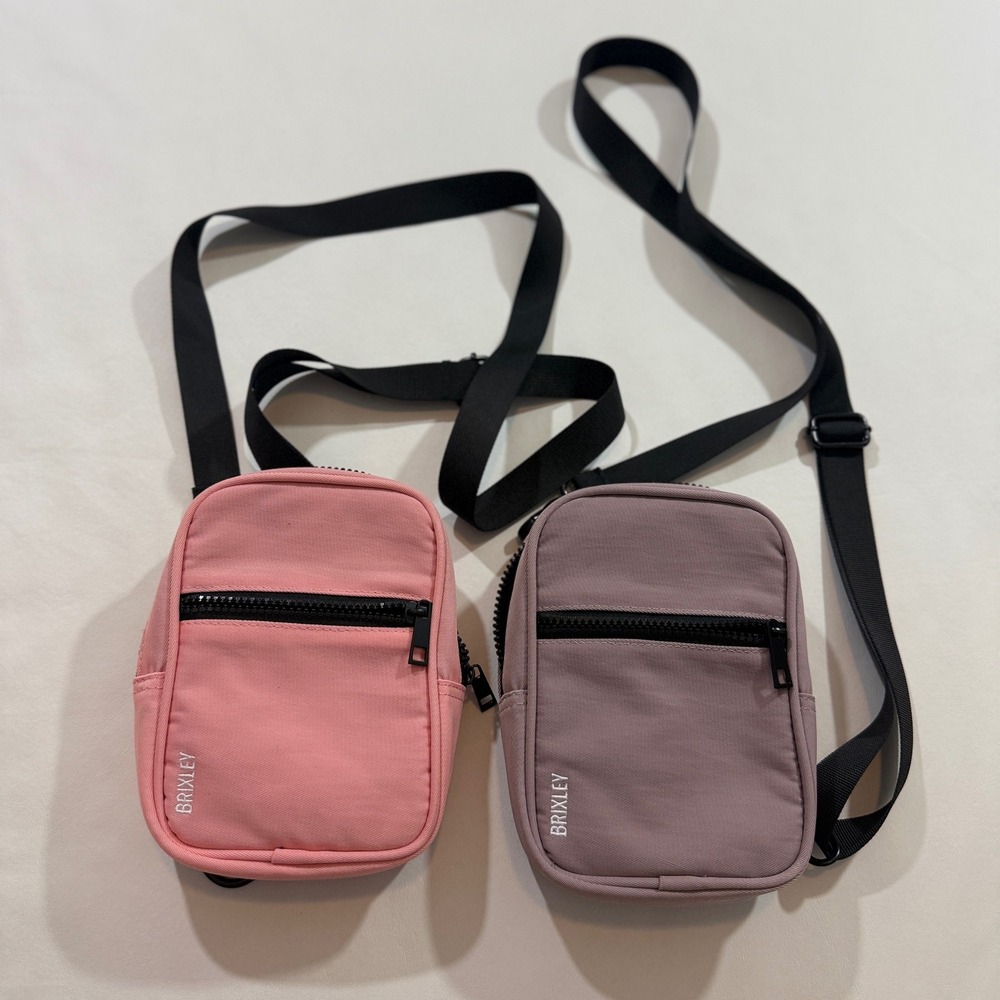 Brixley Crossbody Bag Womens OS Pink Mauve Set of 2 Canvas Adjustable Strap